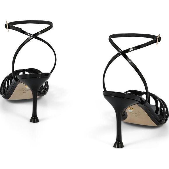 ALEVI Women's Patent Leather Strappy Stiletto Sandals with Ankle Strap Women - Picture 4 of 4